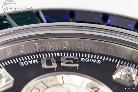 MiroTime 1226 Sleek Custom Daytona 116520 RBOW Rainbow Clean Best Edition Black Dial on SS Bracelet SA 1730